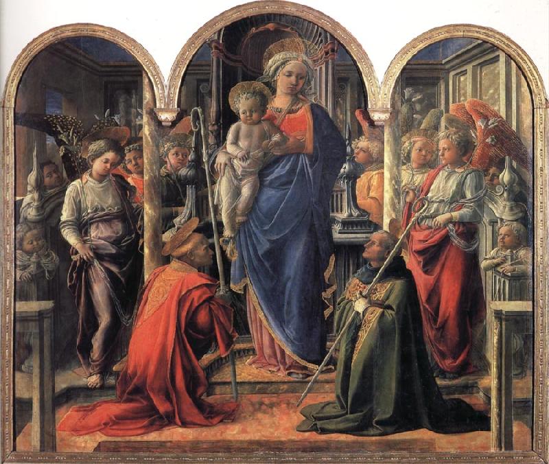 Fra Filippo Lippi Madonna and Child with Angels,St Frediano and St Augustine France oil painting art